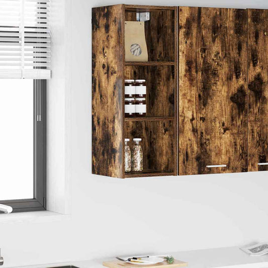 vidaXL Κρεμαστό ντουλάπι Καπνιστό Δρύς 30 x 29,5 x 80 εκ.