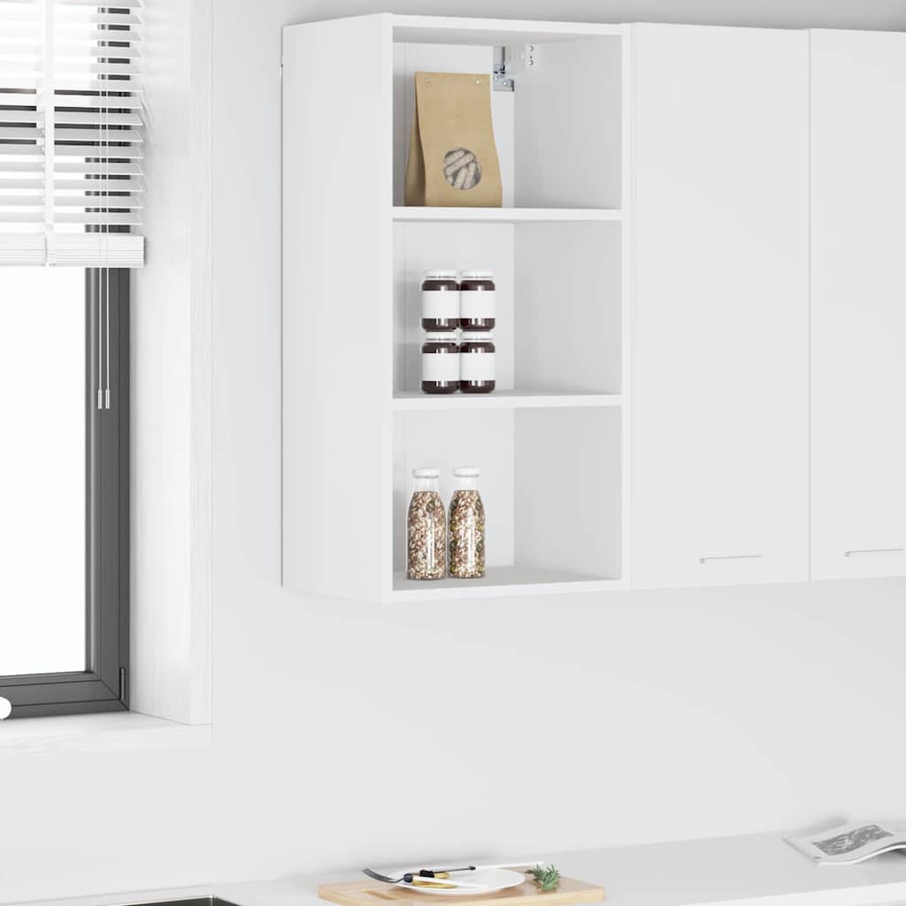 vidaXL Κρεμαστό ντουλάπι με ράφι Riga Λευκό 40 x 29,5 x 80 εκ.