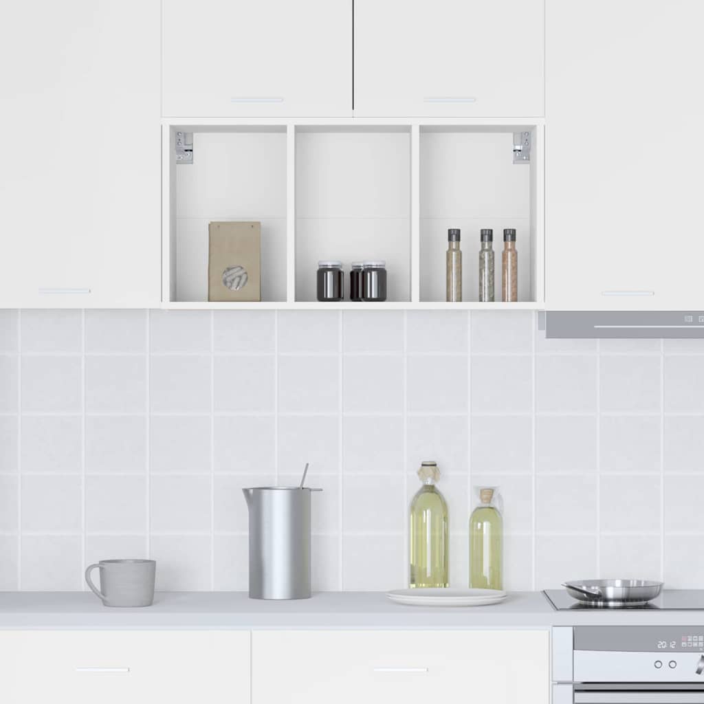 vidaXL Κρεμαστό ντουλάπι με ράφι Riga Λευκό 40 x 29,5 x 80 εκ.