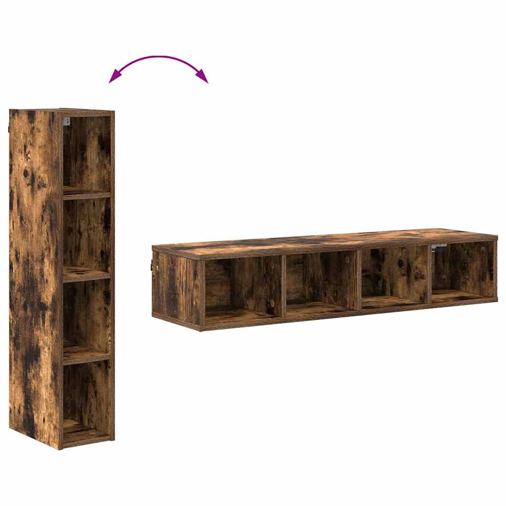 vidaXL Κρεμαστό ντουλάπι Riga Καπνιστό Δρύς 20 x 29,5 x 100 εκ.