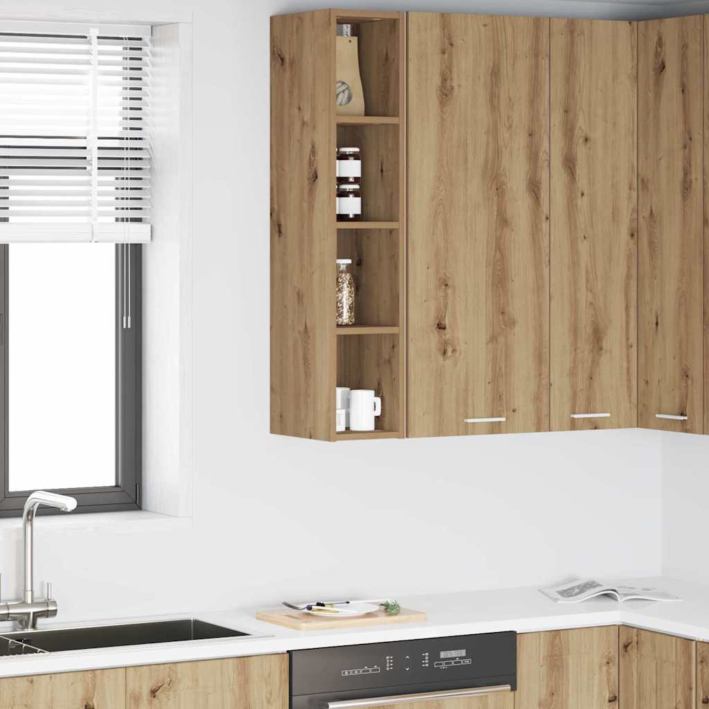 vidaXL Κρεμαστό ντουλάπι με ράφι Riga Artisan Oak 20 x 29,5 x 100 εκ.