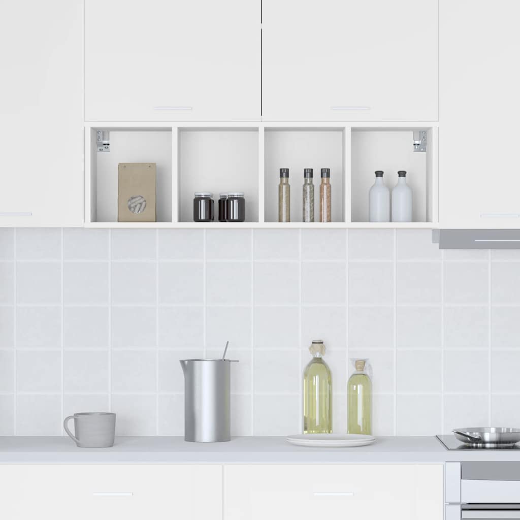 vidaXL Κρεμαστό ντουλάπι με ράφι Riga Λευκό 30 x 29,5 x 100 εκ.