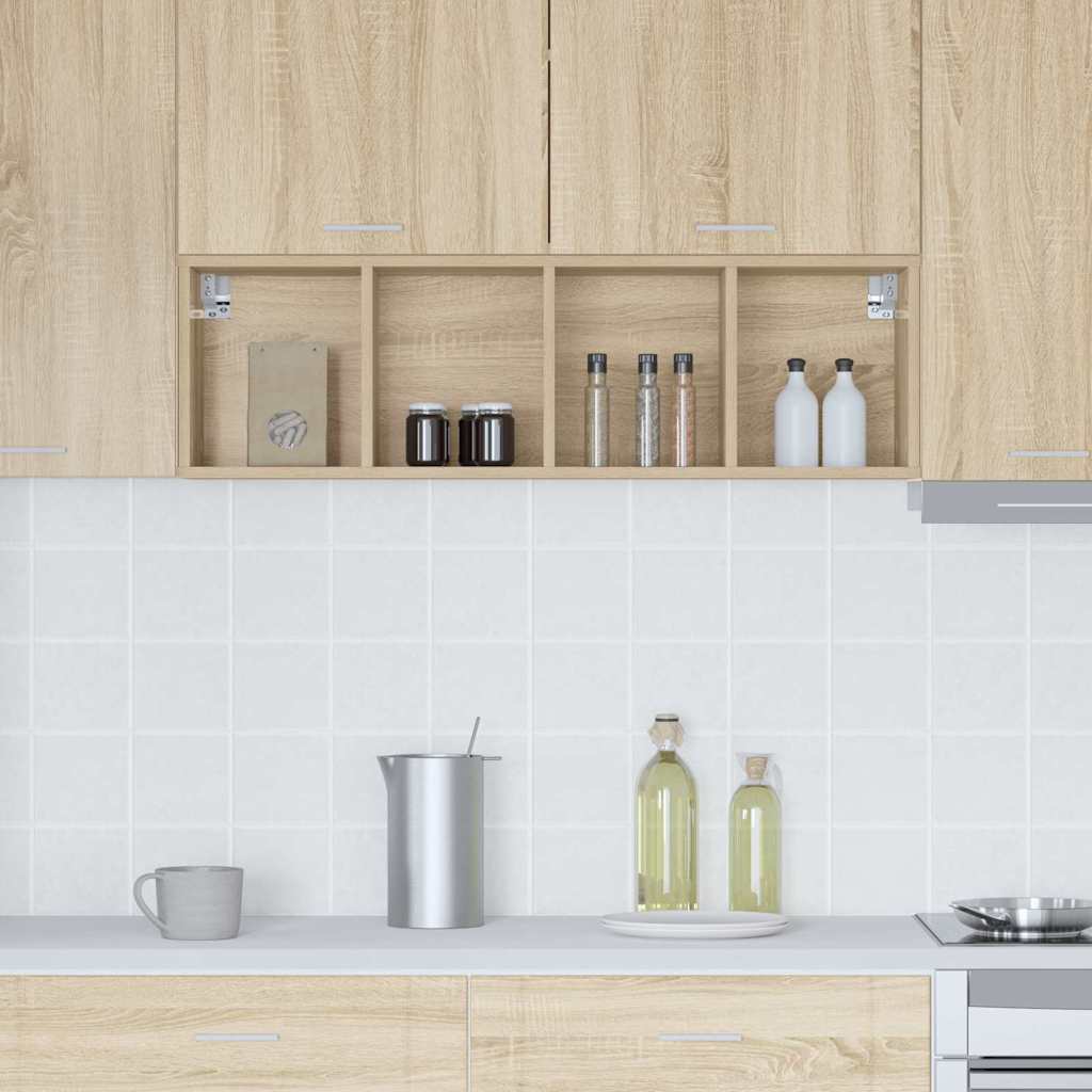 vidaXL Κρεμαστό ντουλάπι με ράφι Riga Δρύς Sonoma 30 x 29,5 x 100 εκ.