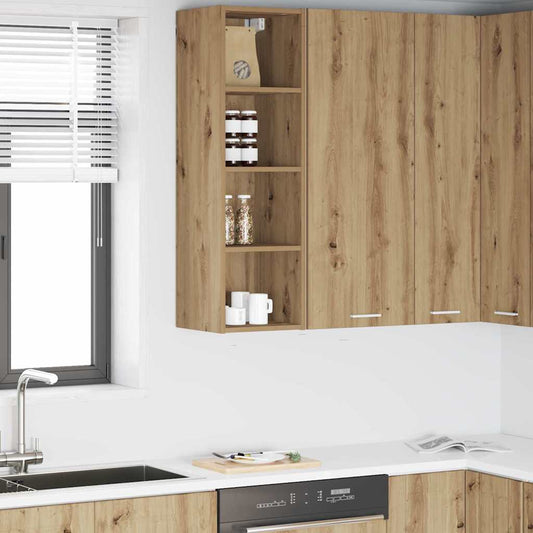 vidaXL Κρεμαστό ντουλάπι με αποθήκευση Artisan Oak 30 x 29,5 x 100 εκ.