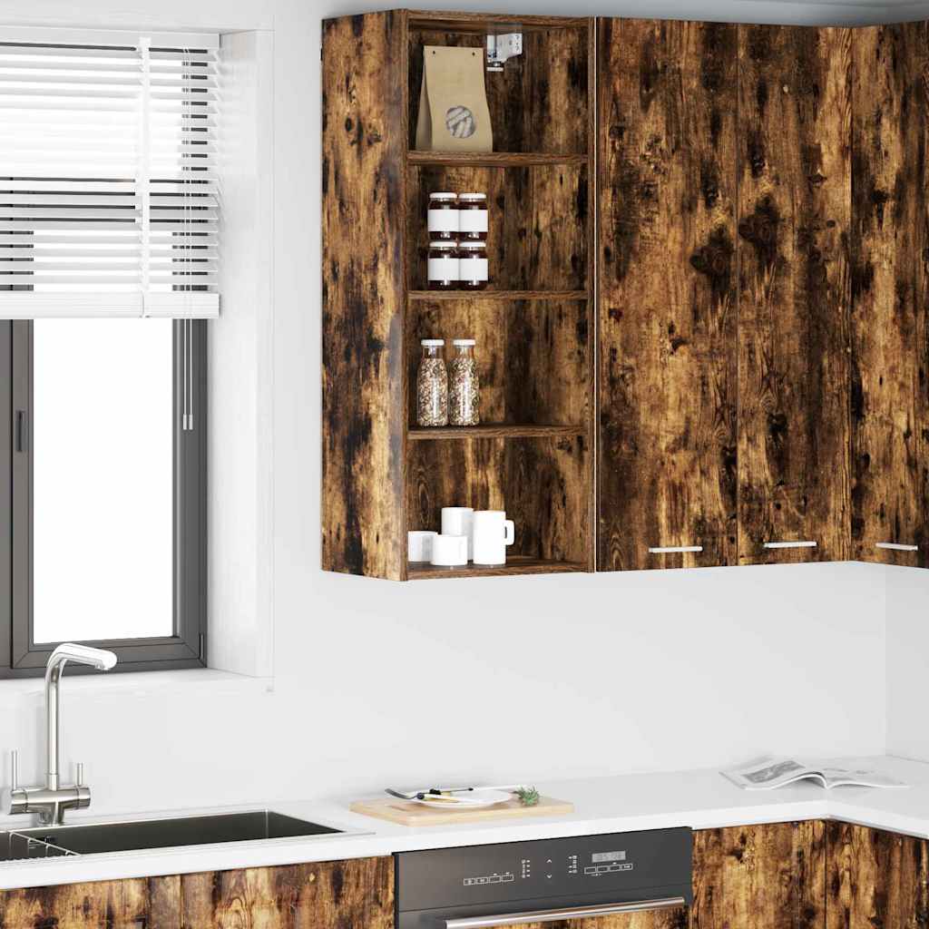 vidaXL Κρεμαστό ντουλάπι Riga Καπνιστό Δρύς 40 x 29,5 x 100 εκ.