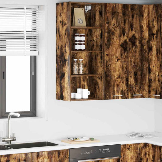 vidaXL Κρεμαστό ντουλάπι Riga Καπνιστό Δρύς 40 x 29,5 x 100 εκ.