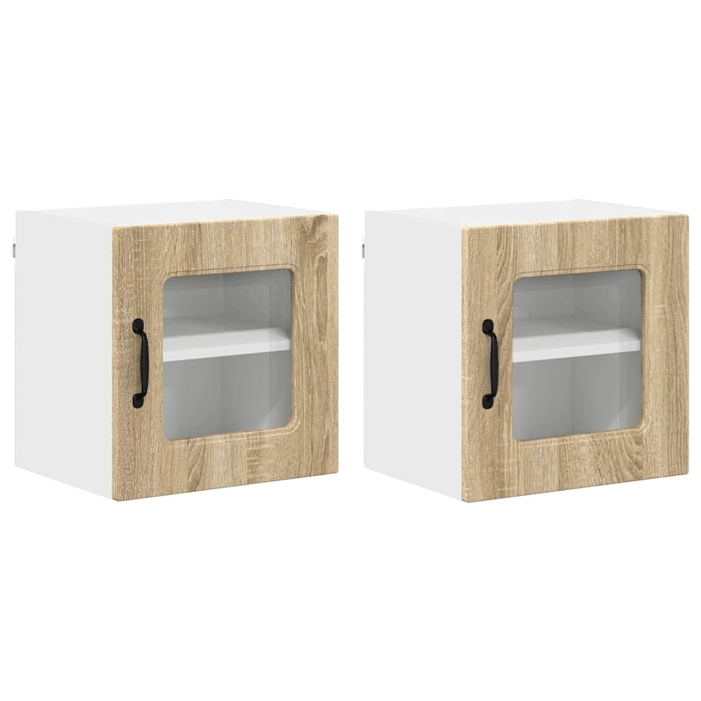 vidaXL Κρεμαστό ντουλάπι κουζίνας 2 pcs Δρύς Sonoma 40 x 31 x 40 εκ.