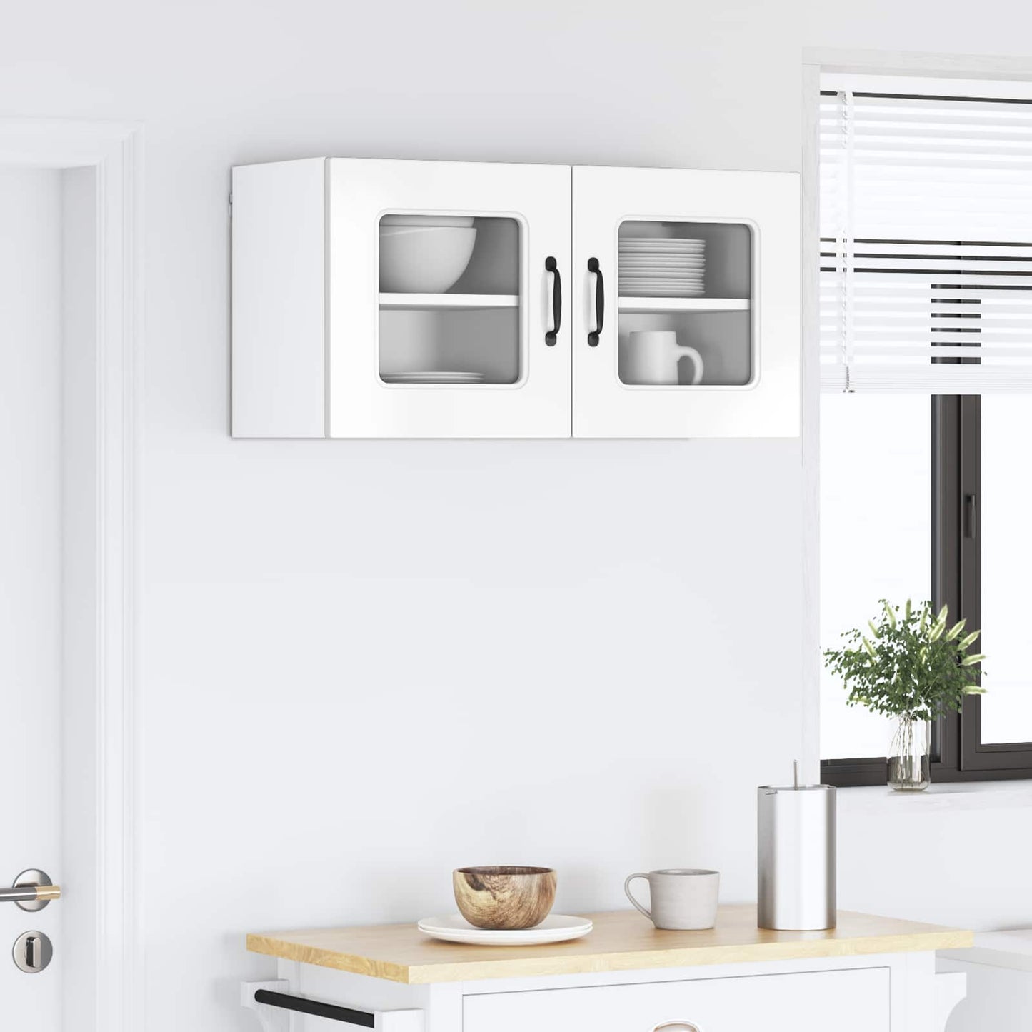 vidaXL Πάνελ πλυντηρίου πιάτων Kalmar 2 pcs Υψηλής γυαλάδας λευκό