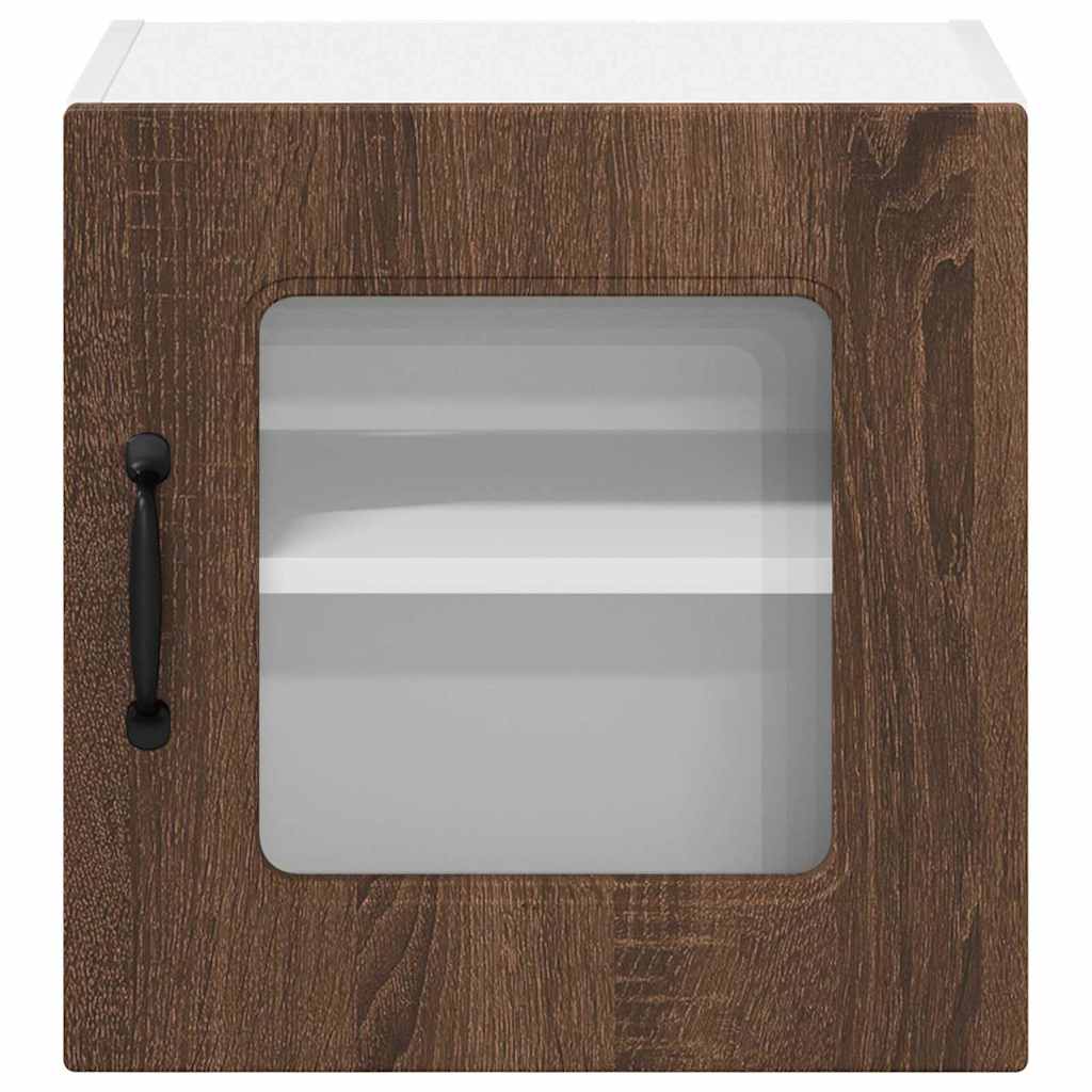 vidaXL Κρεμαστό ντουλάπι κουζίνας με ράφι Καφέ δρυς 40 x 31 x 40 εκ.