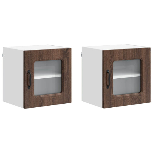 vidaXL Πάνελ πλυντηρίου πιάτων Kalmar 2 pcs Καφέ δρυς 40 x 31 x 40 εκ.