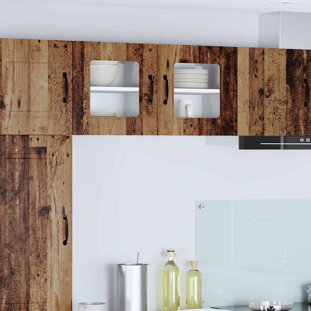 vidaXL Κρεμαστό ντουλάπι κουζίνας 2 pcs Παλιό Ξύλο 40 x 31 x 40 εκ.