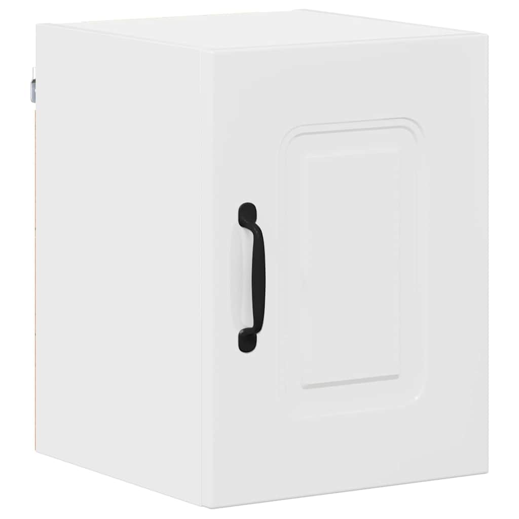 vidaXL Κρεμαστό ντουλάπι κουζίνας με ράφι Υψηλής γυαλάδας λευκό