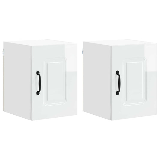 vidaXL Πάνελ πλυντηρίου πιάτων Kalmar 2 pcs Υψηλής γυαλάδας λευκό