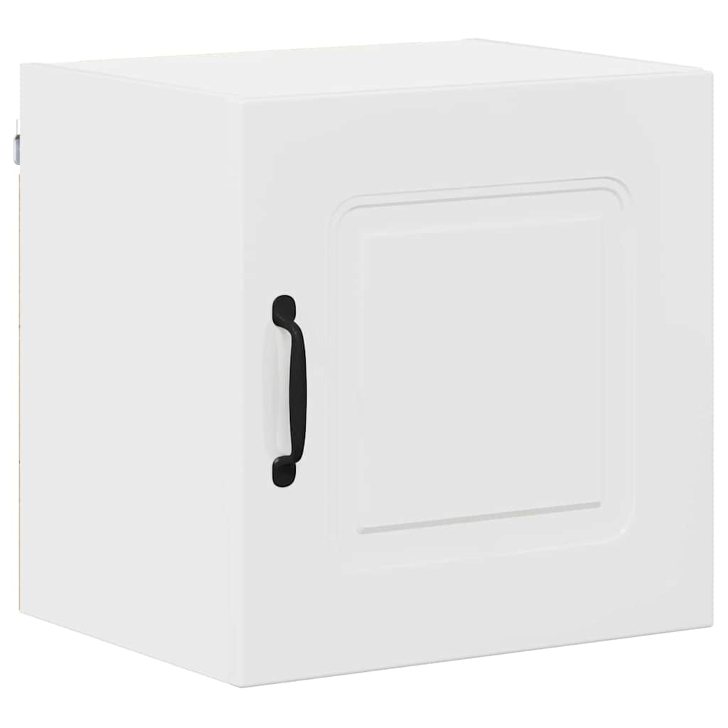 vidaXL Κρεμαστό ντουλάπι κουζίνας με ράφι 2 pcs Υψηλής γυαλάδας λευκό