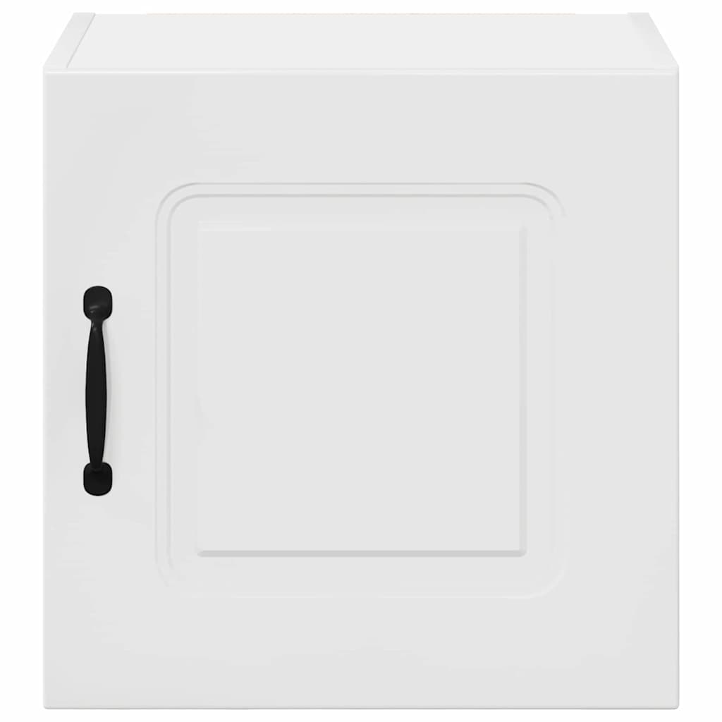 vidaXL Κρεμαστό ντουλάπι κουζίνας με ράφι 2 pcs Υψηλής γυαλάδας λευκό