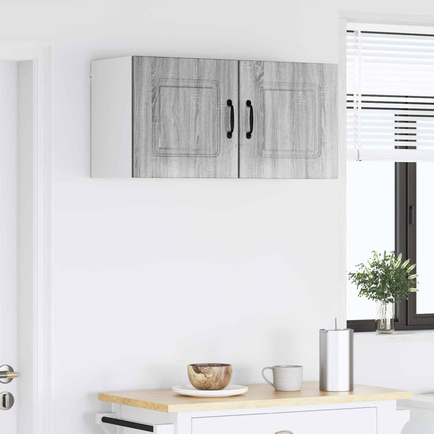 vidaXL Κρεμαστό ντουλάπι κουζίνας 2 pcs Γκρίζο Σονομα 40 x 31 x 40 εκ.