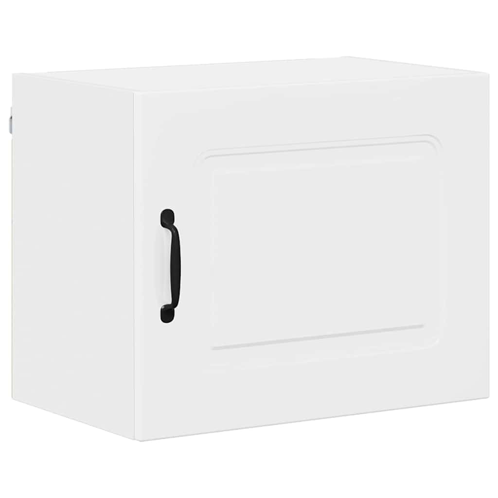 vidaXL Κρεμαστό ντουλάπι κουζίνας με ράφι 2 pcs Υψηλής γυαλάδας λευκό