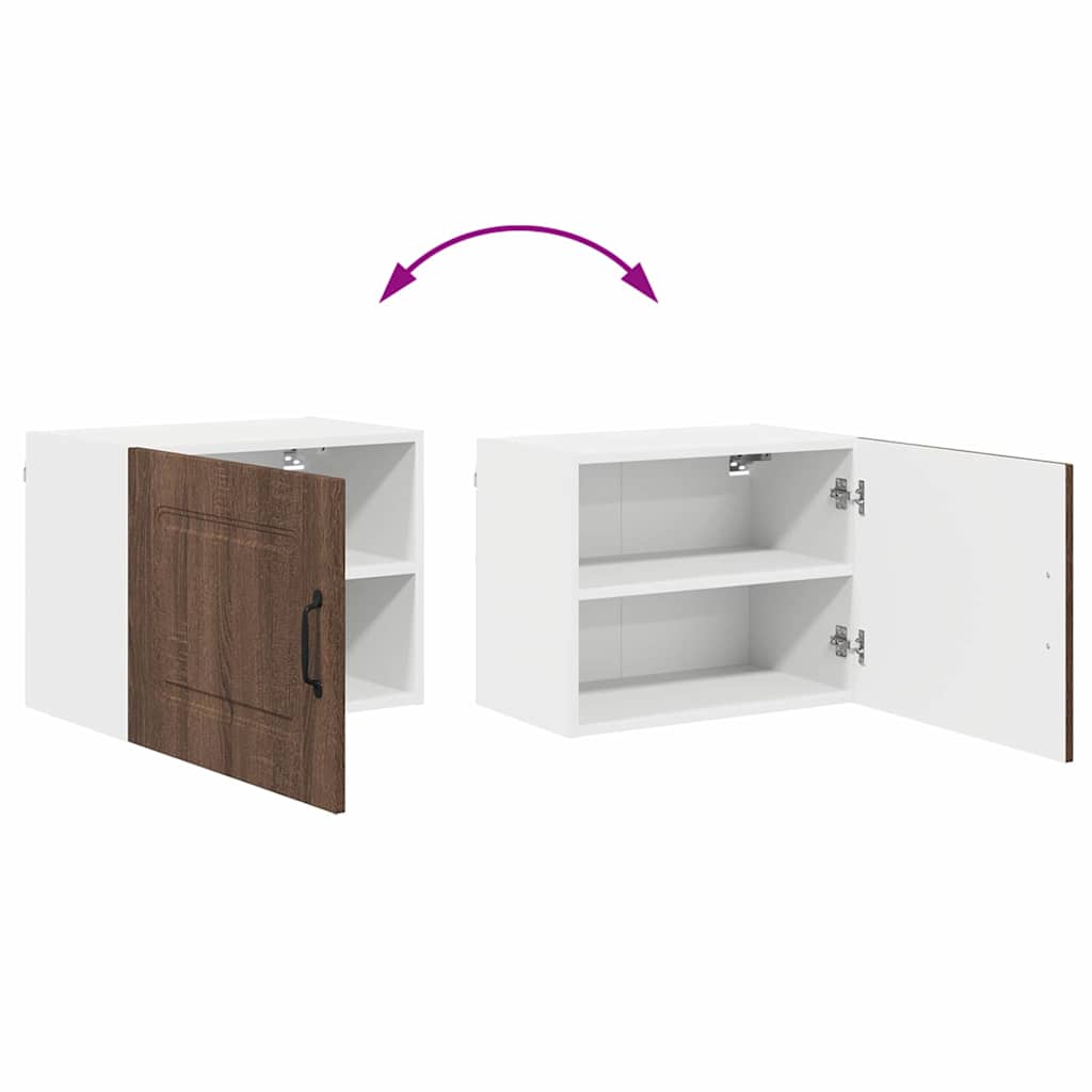 vidaXL Κρεμαστό ντουλάπι κουζίνας με ράφι Καφέ δρυς 50 x 31 x 40 εκ.