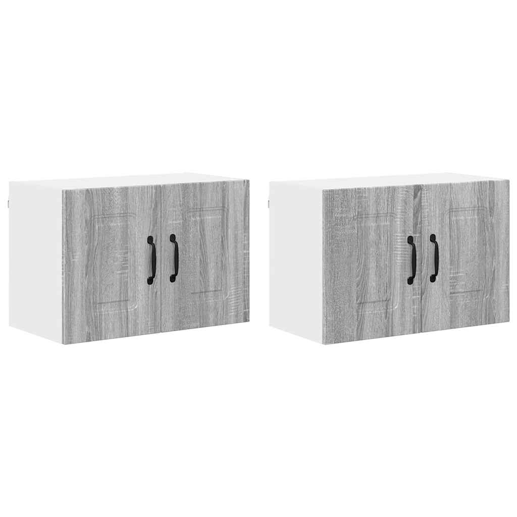 vidaXL Κρεμαστό ντουλάπι κουζίνας 2 pcs Γκρίζο Σονομα 60 x 31 x 40 εκ