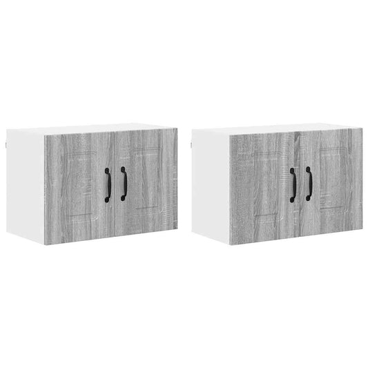 vidaXL Κρεμαστό ντουλάπι κουζίνας 2 pcs Γκρίζο Σονομα 60 x 31 x 40 εκ
