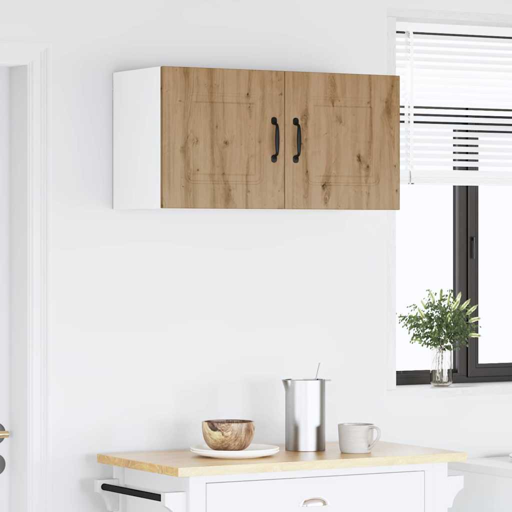 vidaXL Κρεμαστό ντουλάπι κουζίνας με ράφι Artisan Oak 80 x 31 x 40 εκ