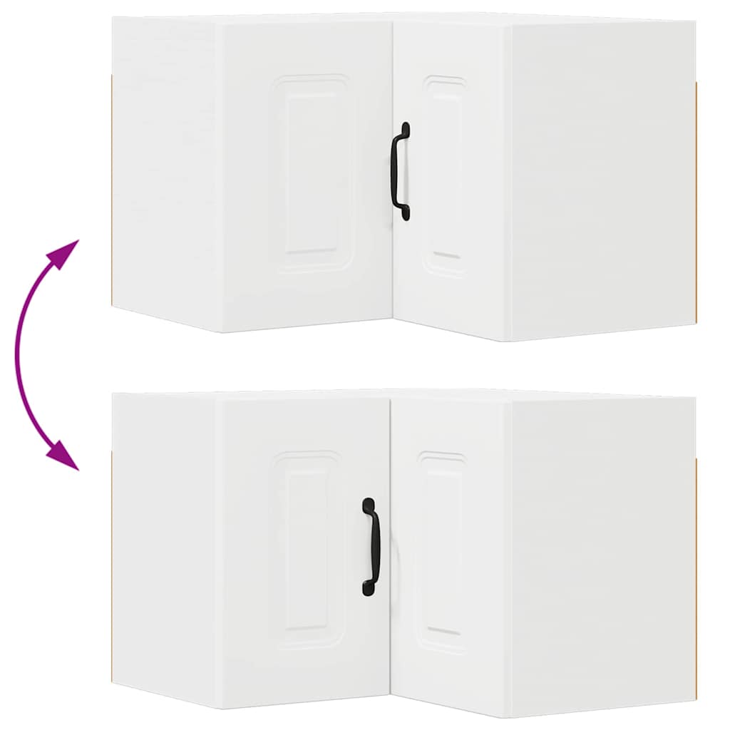 vidaXL Κρεμαστό ντουλάπι κουζίνας με ράφι Λευκό 57 x 57 x 40 εκ.