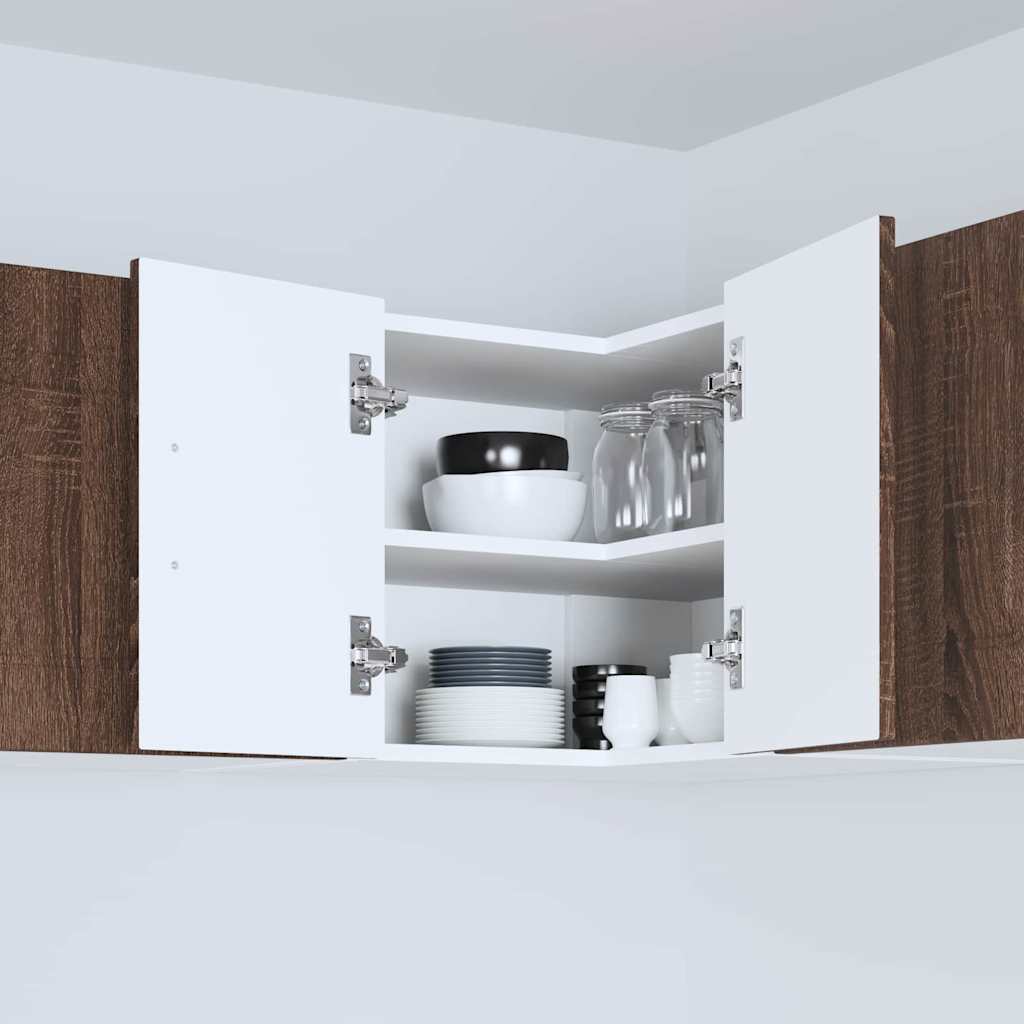 vidaXL Κρεμαστό ντουλάπι κουζίνας με ράφι Καφέ δρυς 57 x 57 x 40 εκ.