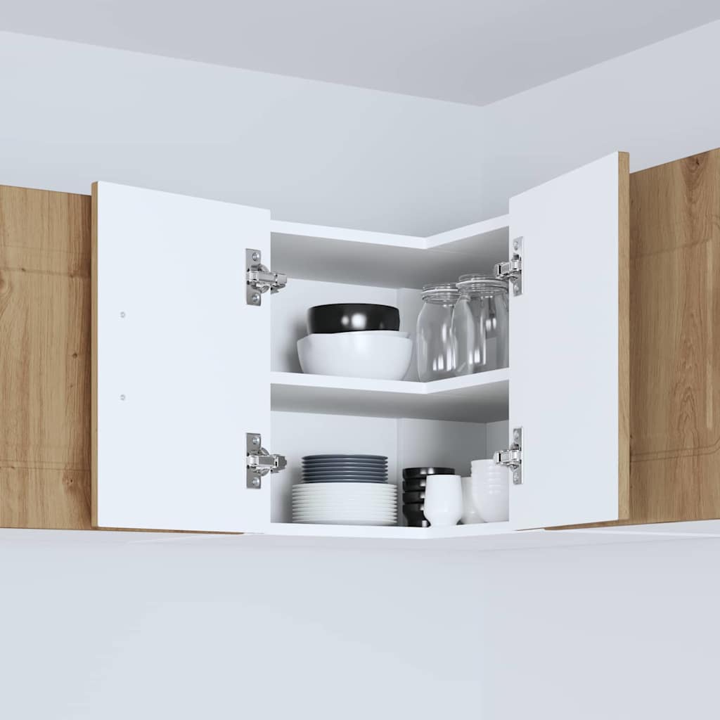 vidaXL Κρεμαστό ντουλάπι κουζίνας με ράφι Artisan Oak 57 x 57 x 40 εκ.