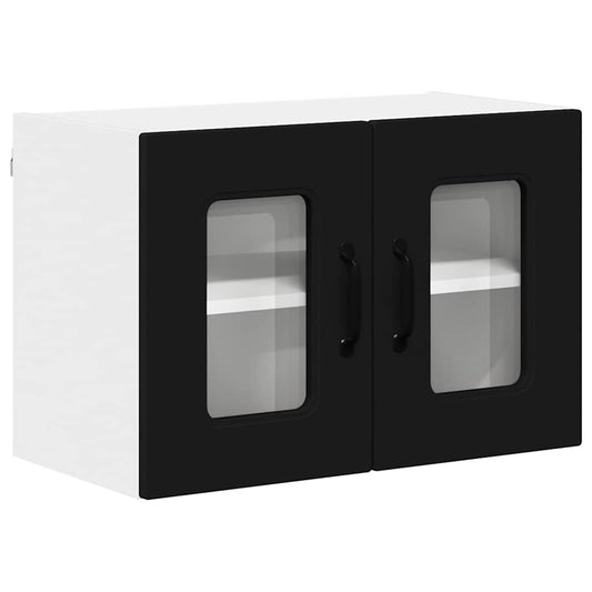 vidaXL Κρεμαστό ντουλάπι κουζίνας με ράφι Μαύρο 60 x 31 x 40 εκ