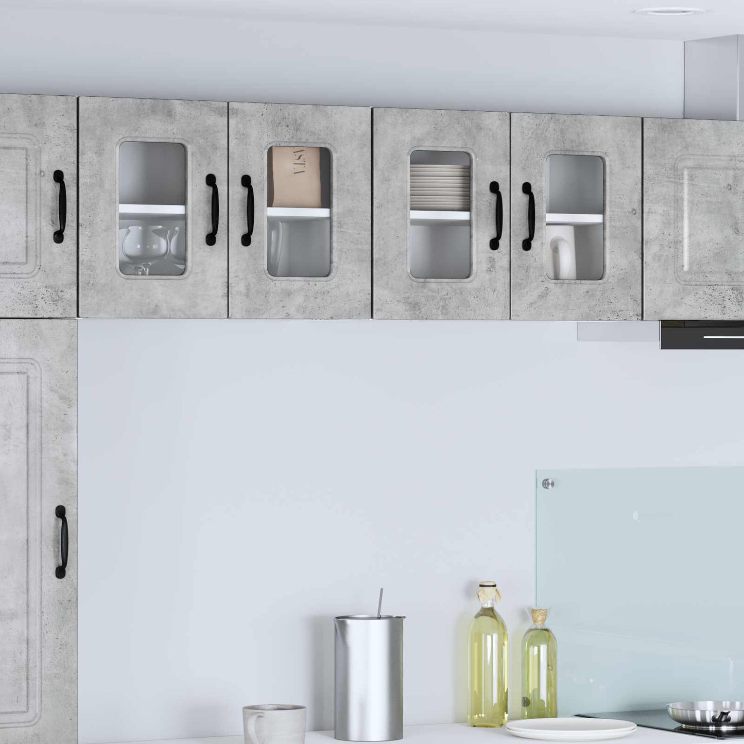 vidaXL Κρεμαστό ντουλάπι κουζίνας 2 pcs Σκυρόδεμα Γκρι 60 x 31 x 40 εκ