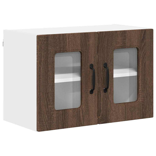 vidaXL Κρεμαστό ντουλάπι κουζίνας με ράφι Καφέ δρυς 60 x 31 x 40 εκ