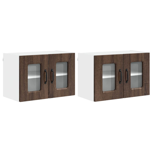 vidaXL Πάνελ πλυντηρίου πιάτων Kalmar 2 pcs Καφέ δρυς 60 x 31 x 40 εκ