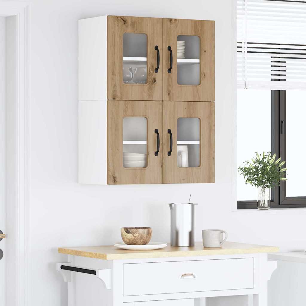 vidaXL Κρεμαστό ντουλάπι κουζίνας 2 pcs Artisan Oak 60 x 31 x 40 εκ
