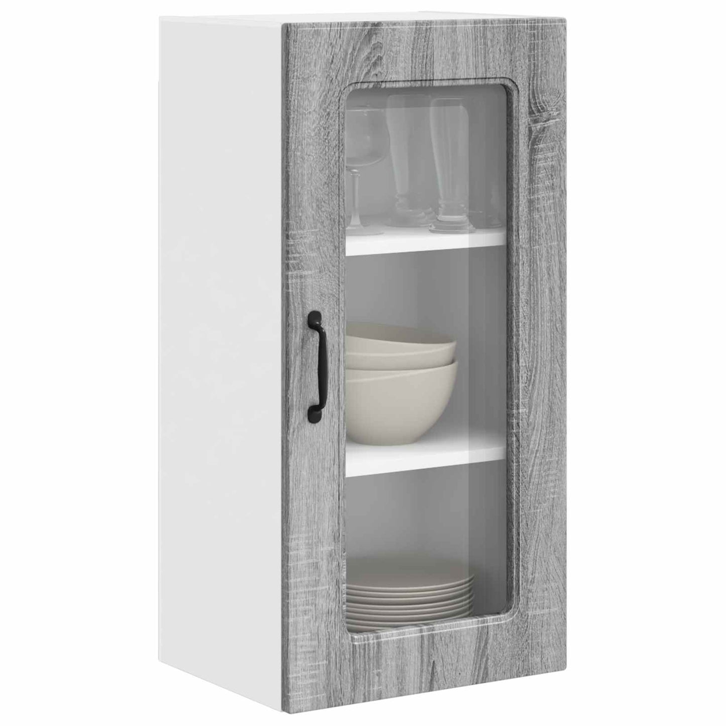 vidaXL Κρεμαστό ντουλάπι κουζίνας 2 pcs Γκρίζο Σονομα 40 x 31 x 80 εκ.