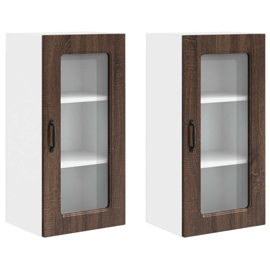vidaXL Πάνελ πλυντηρίου πιάτων Kalmar 2 pcs Καφέ δρυς 40 x 31 x 80 εκ.