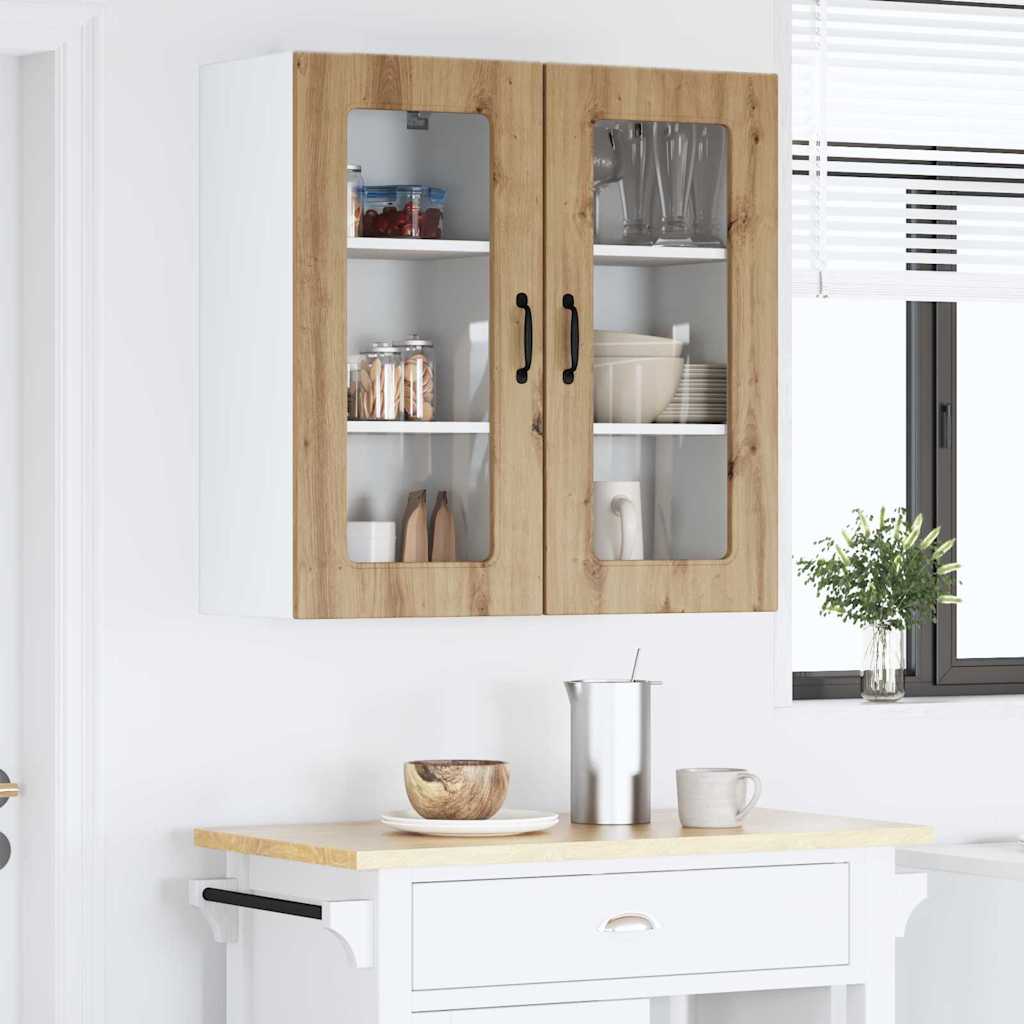 vidaXL Κρεμαστό ντουλάπι κουζίνας με ράφι Artisan Oak 40 x 31 x 80 εκ.
