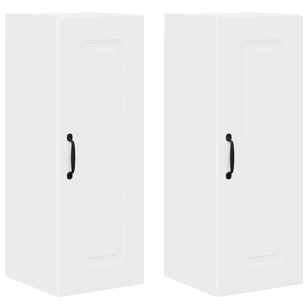 vidaXL Κρεμαστό ντουλάπι κουζίνας με ράφι 2 pcs Λευκό 30 x 31 x 80 εκ.