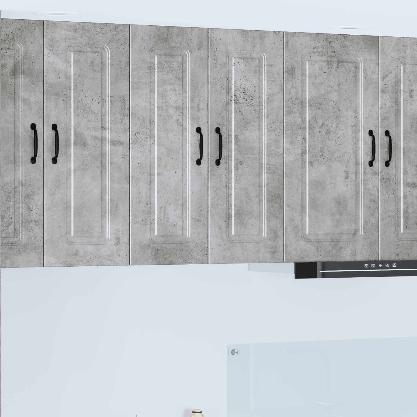 vidaXL Κρεμαστό ντουλάπι κουζίνας με ράφι 2 pcs Σκυρόδεμα Γκρι