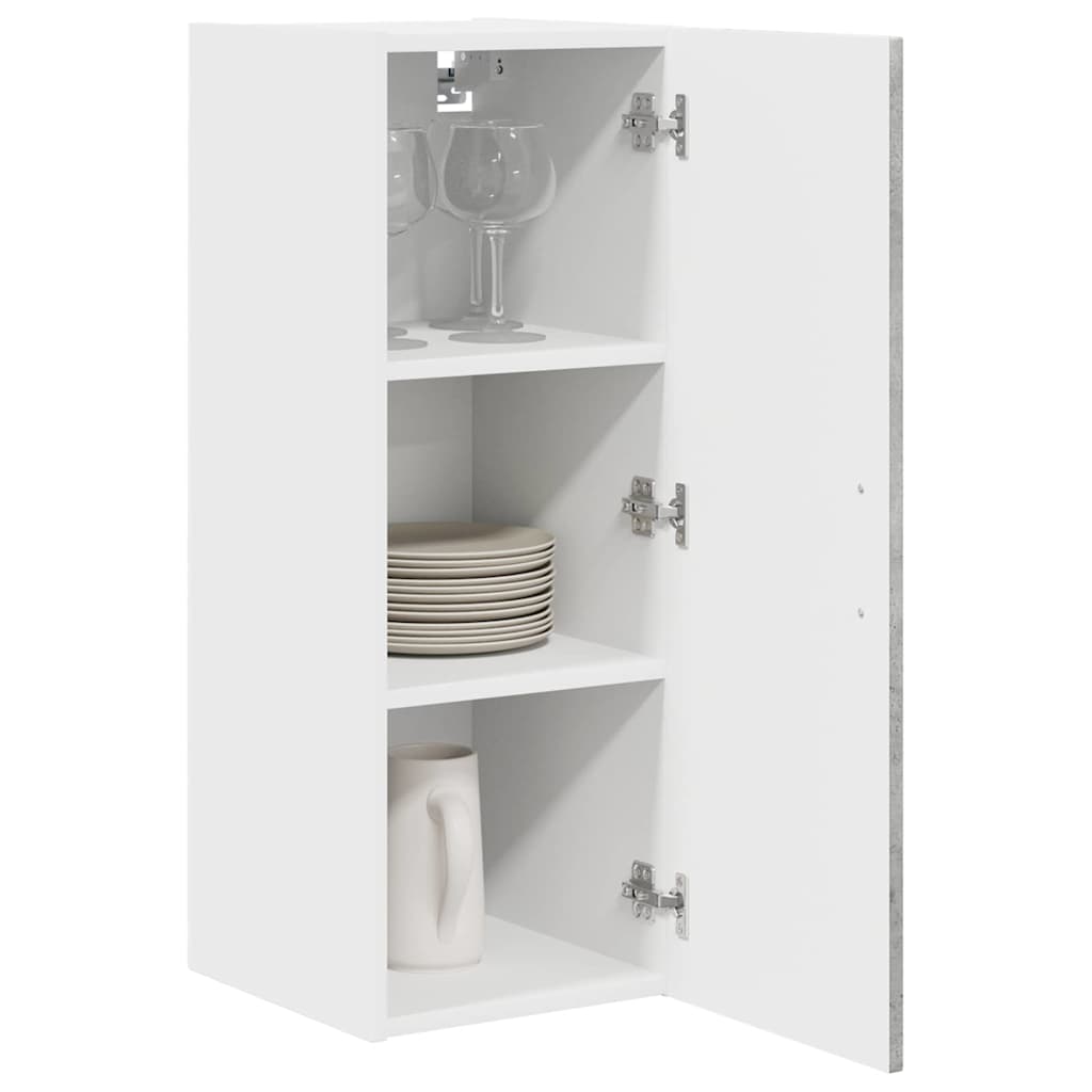 vidaXL Κρεμαστό ντουλάπι κουζίνας με ράφι 2 pcs Σκυρόδεμα Γκρι
