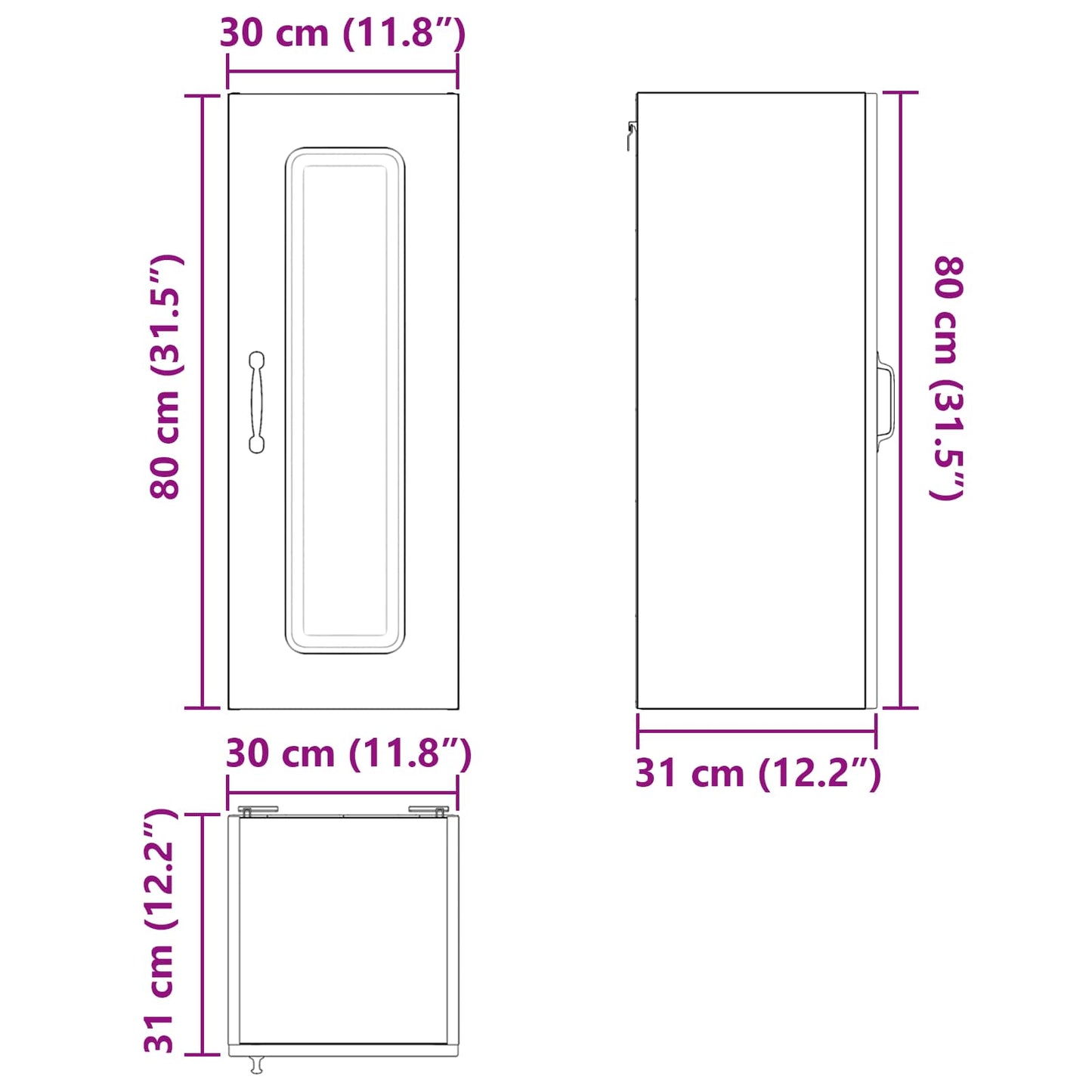 vidaXL Πάνελ πλυντηρίου πιάτων Kalmar Παλιό ξύλο 30 x 31 x 80 εκ.