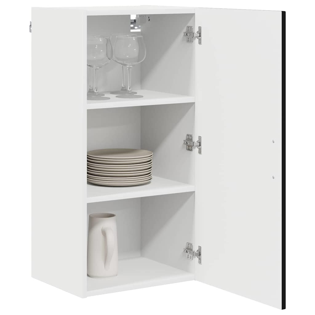 vidaXL Κρεμαστό ντουλάπι κουζίνας με ράφι Μαύρο 40 x 31 x 80 εκ.