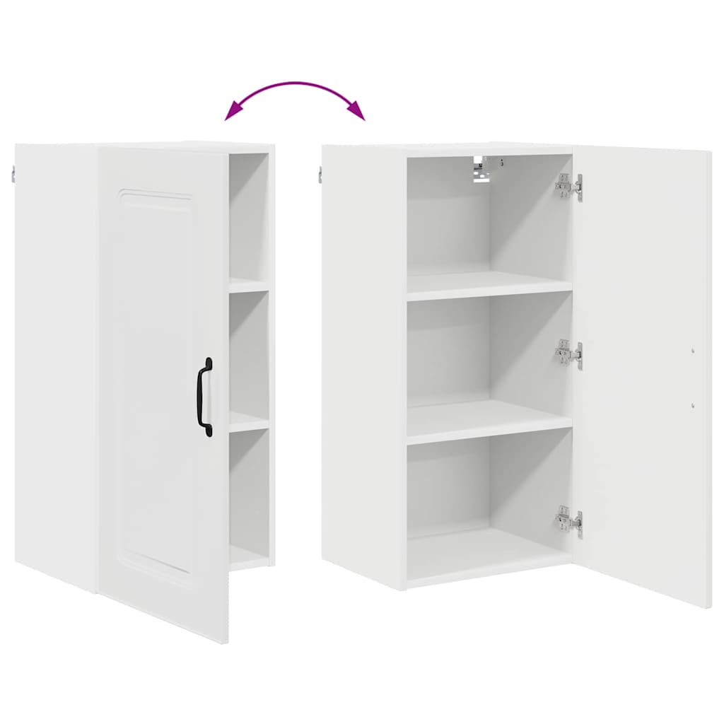 vidaXL Κρεμαστό ντουλάπι κουζίνας με ράφι Υψηλής γυαλάδας λευκό