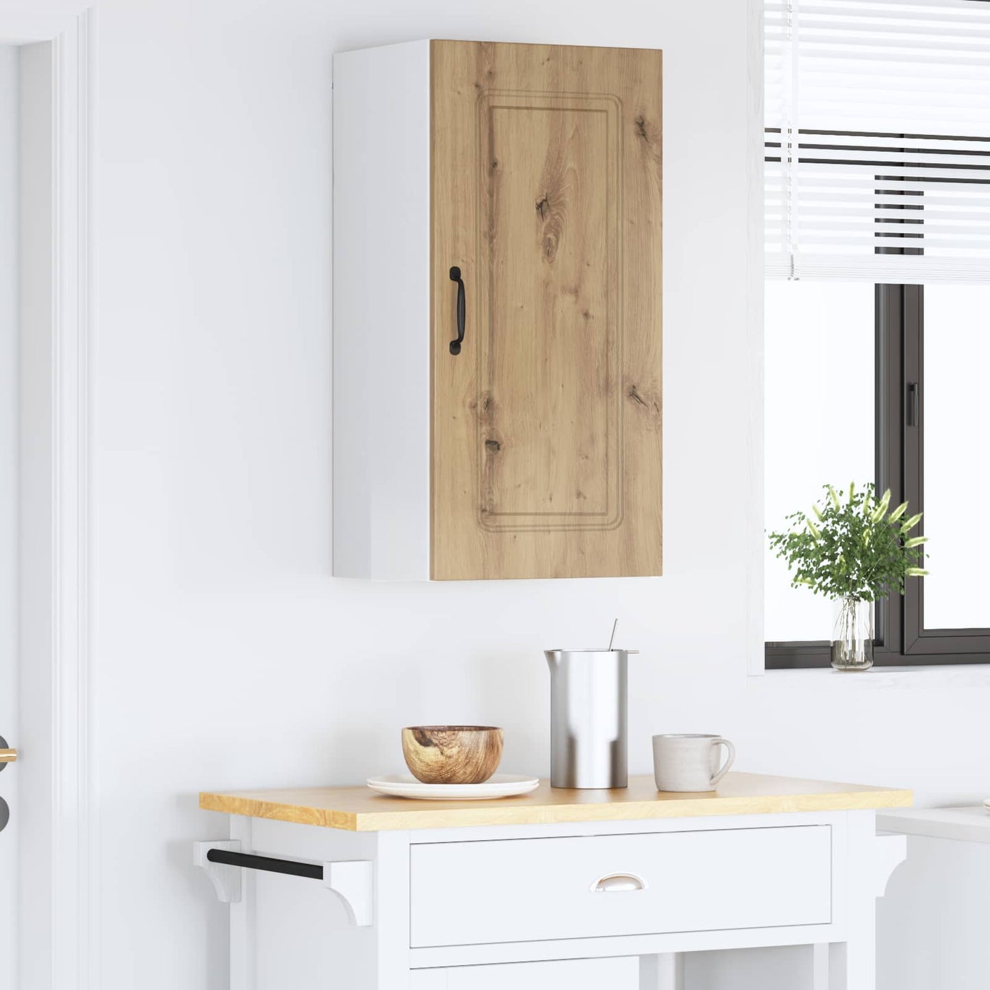 vidaXL Κρεμαστό ντουλάπι κουζίνας με ράφι Artisan Oak 40 x 31 x 80 εκ.