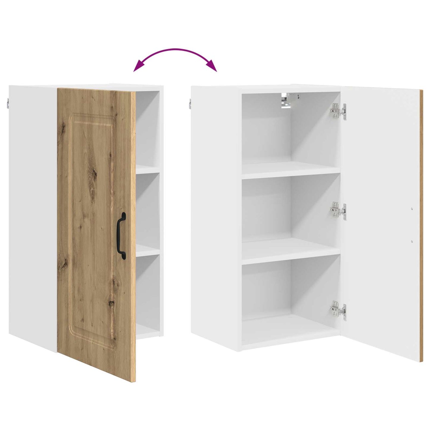 vidaXL Κρεμαστό ντουλάπι κουζίνας με ράφι Artisan Oak 40 x 31 x 80 εκ.