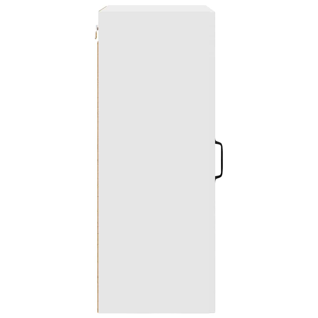 vidaXL Κρεμαστό ντουλάπι κουζίνας με ράφι Υψηλής γυαλάδας λευκό