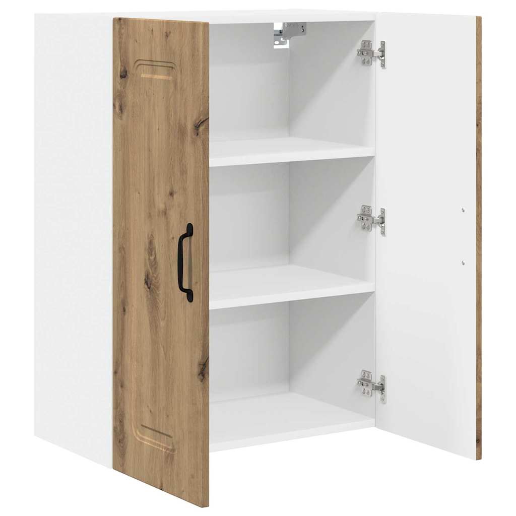 vidaXL Κρεμαστό ντουλάπι κουζίνας με ράφι Artisan Oak 60 x 31 x 80 εκ.