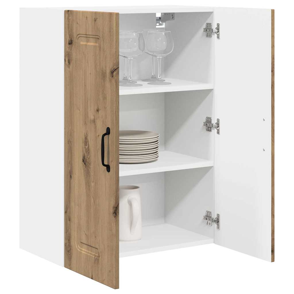 vidaXL Κρεμαστό ντουλάπι κουζίνας με ράφι Artisan Oak 60 x 31 x 80 εκ.