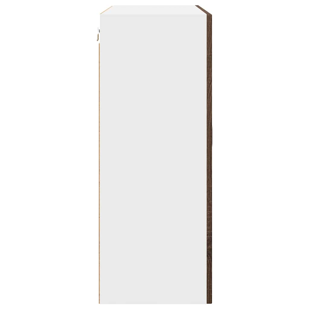 vidaXL Κρεμαστό ντουλάπι κουζίνας με ράφι Καφέ δρυς 80 x 31 x 80 εκ.