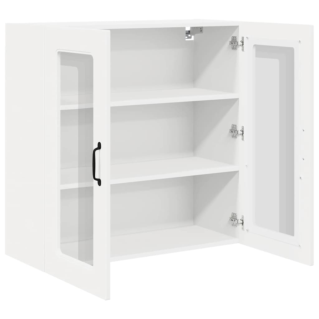 vidaXL Κρεμαστό ντουλάπι κουζίνας με ράφι Λευκό 80 x 31 x 80 εκ.