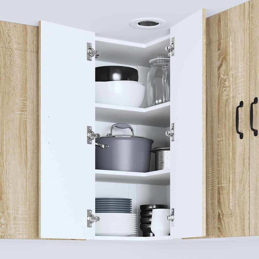 vidaXL Κρεμαστό ντουλάπι κουζίνας με ράφι Δρύς Sonoma 57 x 57 x 80 εκ.